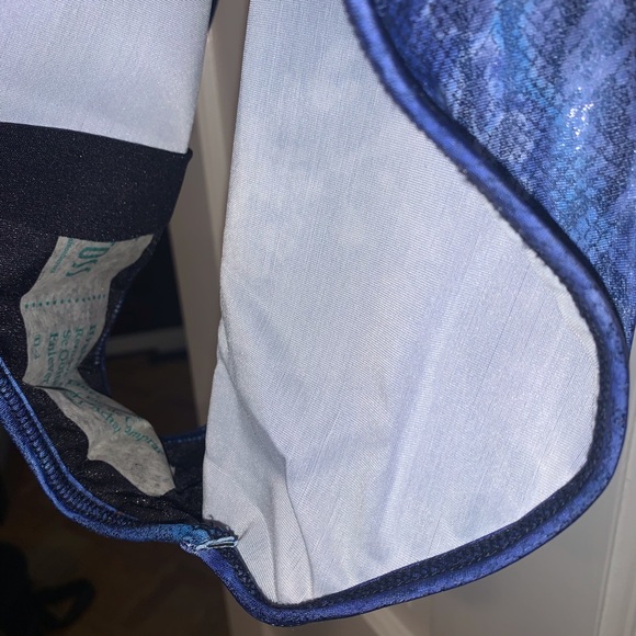 Vintage Shiny Blue Snakeskin Bathing Suit - Picture 5 of 11